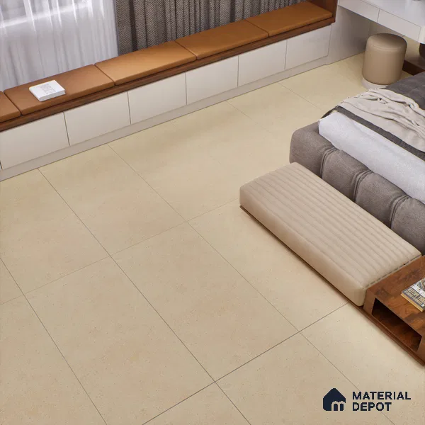Plain Solids  Tile TL 07640 C Ghost Clay 5.24 ft x 2.6 ft Full Body Vitrified Matte Finish - 9 mm | 4 Random Design (Sample)