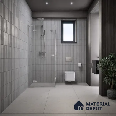 Cement Tile TL 07640 E Ghost Ash 5.24 ft x 2.6 ft Full Body Vitrified Matte Finish - 9 mm | 4 Random Design