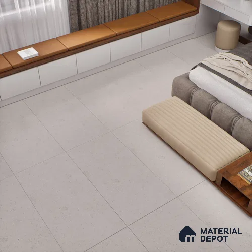 Cement Tile TL 07640 E Ghost Ash 5.24 ft x 2.6 ft Full Body Vitrified Matte Finish - 9 mm | 4 Random Design