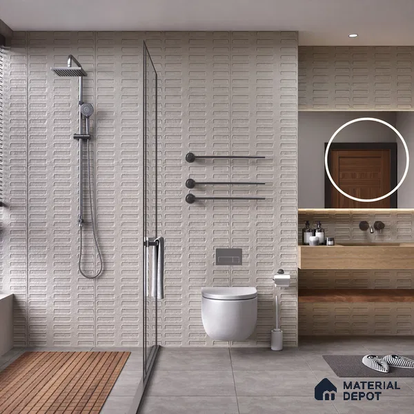 Highlighter Wall Tile TL 07640 F Ghost Ash Decor 5.24 ft x 2.6 ft Full Body Vitrified Matte Finish - 9 mm | 4 Random Design | Suitable For Living Room, Bedroom, Bathroom, Kitchen