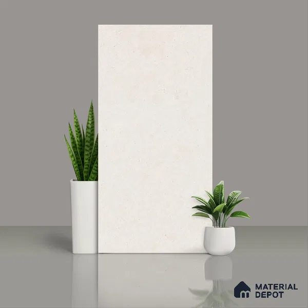 Plain Solids Tile TL 07640 Ghost Sand 5.24 ft x 2.6 ft Full Body Vitrified Matte Finish - 9 mm | 4 Random Design