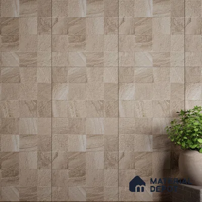 Stone Wall & Floor Tile TL 07667 B Iro Mud 5.24 ft x 2.6 ft Full Body Vitrified Matte Finish - 9 mm | 4 Random Design  Suitable For Living Room, Bedroom, Bathroom