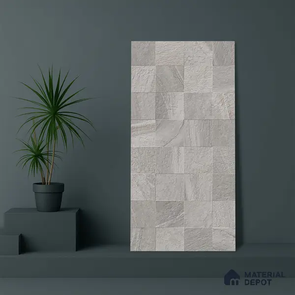 Stone Wall & Floor Tile TL 07667 C Iro Ash 5.24 ft x 2.6 ft Full Body Vitrified Matte Finish - 9 mm | 4 Random Design  Suitable For Living Room, Bedroom, Bathroom