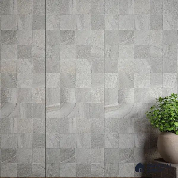 Stone Wall & Floor Tile TL 07667 C Iro Ash 5.24 ft x 2.6 ft Full Body Vitrified Matte Finish - 9 mm | 4 Random Design  Suitable For Living Room, Bedroom, Bathroom