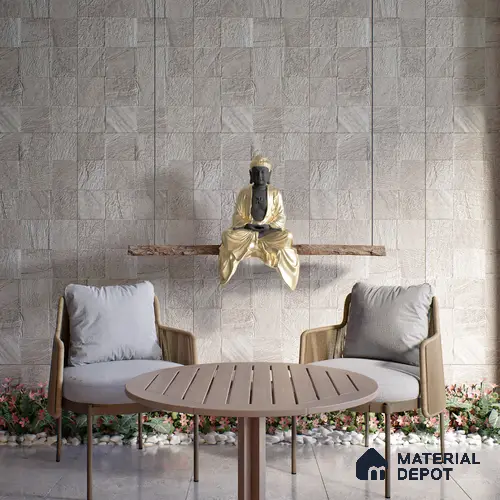 Stone Wall & Floor Tile TL 07667 C Iro Ash 5.24 ft x 2.6 ft Full Body Vitrified Matte Finish - 9 mm | 4 Random Design  Suitable For Living Room, Bedroom, Bathroom