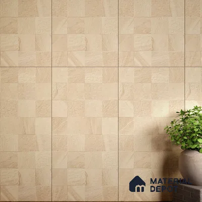 Stone Wall & Floor Tile TL 07667 Iro Clay 5.24 ft x 2.6 ft Full Body Vitrified Matte Finish - 9 mm | 4 Random Design  Suitable For Living Room, Bedroom, Bathroom