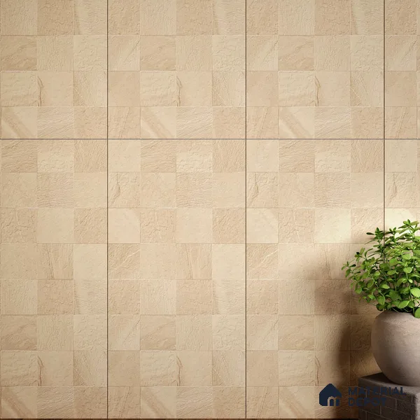 Stone Wall & Floor Tile TL 07667 Iro Clay 5.24 ft x 2.6 ft Full Body Vitrified Matte Finish - 9 mm | 4 Random Design Suitable For Living Room, Bedroom, Bathroom