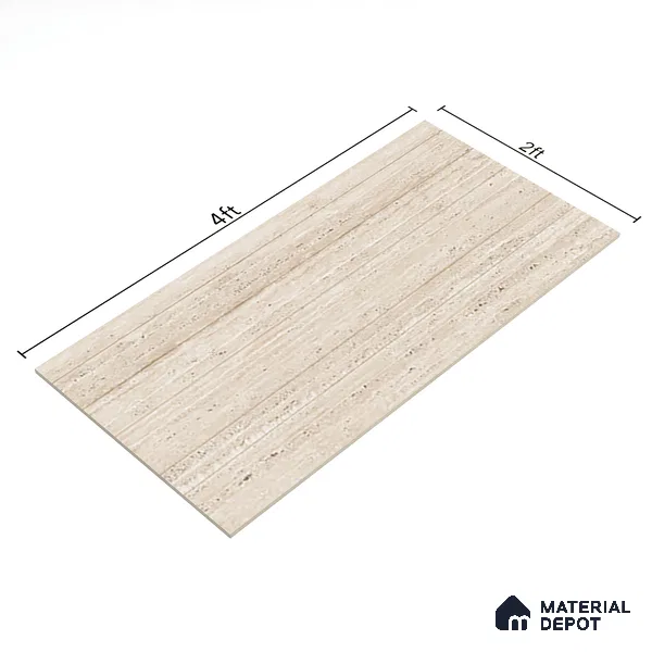 Stone Wall Tile TL 07470 B Travertino Rome Decor 4 ft x 2 ft Full Body Vitrified Matte Finish - 9 mm  Suitable For Living Room, Bedroom, Bathroom