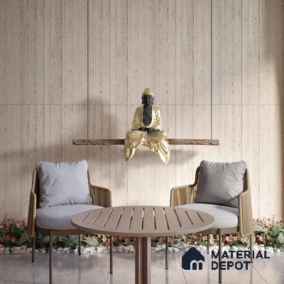 Stone Wall Tile TL 07470 B Travertino Rome Decor 4 ft x 2 ft Full Body Vitrified Matte Finish - 9 mm  Suitable For Living Room, Bedroom, Bathroom