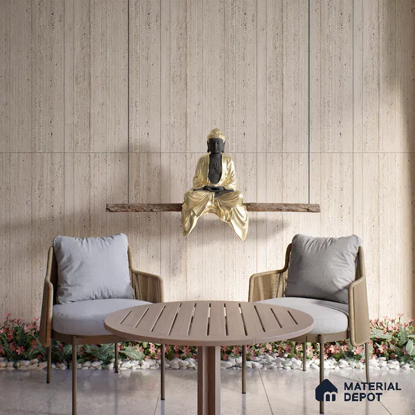 Stone Wall Tile TL 07470 B Travertino Rome Decor 4 ft x 2 ft Full Body Vitrified Matte Finish - 9 mm  Suitable For Living Room, Bedroom, Bathroom