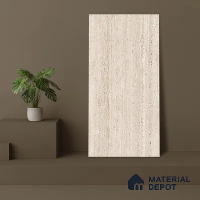 Stone Wall & Floor Tile TL 07470 Travertino Rome 4 ft x 2 ft Full Body Vitrified Matte Finish - 9 mm | Suitable For Living Room, Bedroom, Bathroom (Sample)