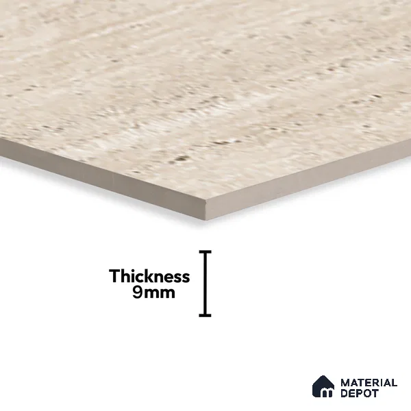 Stone Wall & Floor Tile TL 07470 Travertino Rome 4 ft x 2 ft Full Body Vitrified Matte Finish - 9 mm | Suitable For Living Room, Bedroom, Bathroom (Sample)