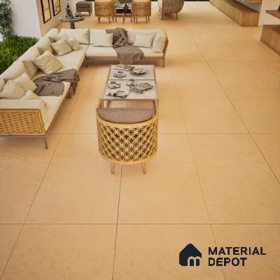 Stone Wall & Floor Tile TL 07676 Sunglow Yellow 4 ft x 2 ft Full Body Vitrified Matte Finish - 9 mm  Suitable For Living Room, Bedroom, Bathroom