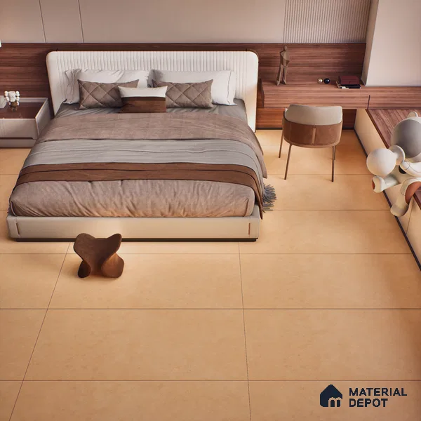Stone Wall & Floor Tile TL 07676 Sunglow Yellow 4 ft x 2 ft Full Body Vitrified Matte Finish - 9 mm Suitable For Living Room, Bedroom, Bathroom