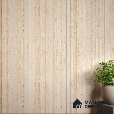 Stone Wall Tile TL 07471 B Travertino Honey Decor 4 ft x 2 ft Full Body Vitrified Matte Finish - 9 mm  Suitable For Living Room, Bedroom, Bathroom (Sample)