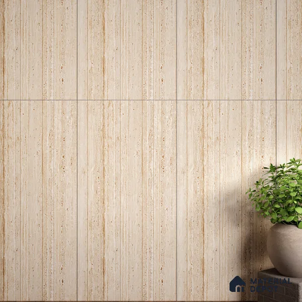 Stone Wall Tile TL 07471 B Travertino Honey Decor 4 ft x 2 ft Full Body Vitrified Matte Finish - 9 mm  Suitable For Living Room, Bedroom, Bathroom (Sample)