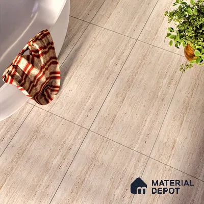 Stone Wall & Floor Tile TL 07471 Travertino Honey 4 ft x 2 ft Full Body Vitrified Matte Finish - 9 mm Suitable For Living Room, Bedroom, Bathroom (Sample)