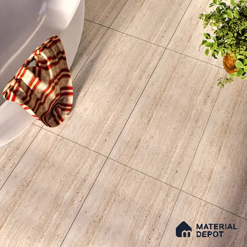 Marble Wall & Floor Tile TL 07471 Travertino Honey 4 ft x 2 ft Full Body Vitrified Matte Finish - 9 mm Suitable For Living Room, Bedroom, Bathroom