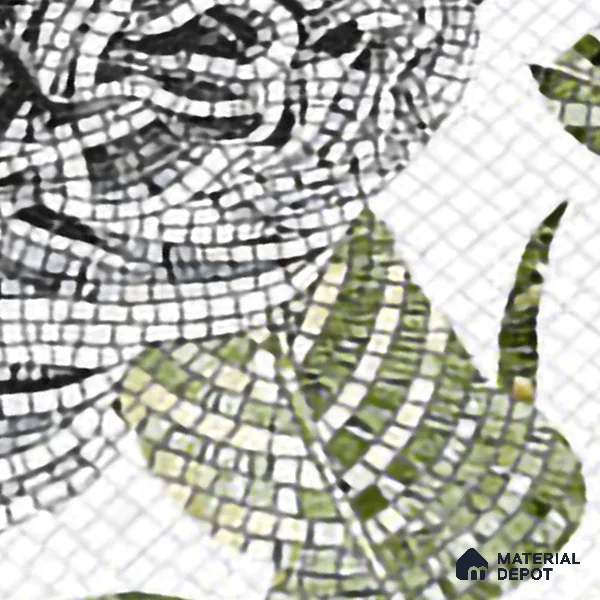 Faux Mosaic Mural Poster Wall Tile TL 07907 Sculpted Muse 4 ft x 2 ft Vitrified Glossy Punch Finish - 9 mm | Suitable For Living Room, Bedroom & Office