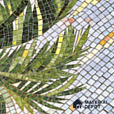 Faux Mosaic Mural Poster Wall Tile TL 07925 Palm Beach 4 ft x 2 ft Vitrified Glossy Punch Finish - 9 mm | Suitable For Living Room, Bedroom & Office