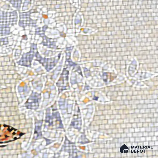 Faux Mosaic Mural Poster Wall Tile TL 07908 Butterfly 4 ft x 2 ft Vitrified Glossy Punch Finish - 9 mm | Suitable For Living Room, Bedroom & Office