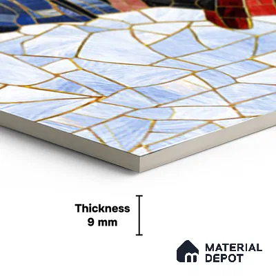 Faux Mosaic Mural Poster Wall Tile TL 07919 Trumpet Man 4 ft x 2 ft Vitrified Glossy Punch Finish - 9 mm | Suitable For Living Room, Bedroom & Office