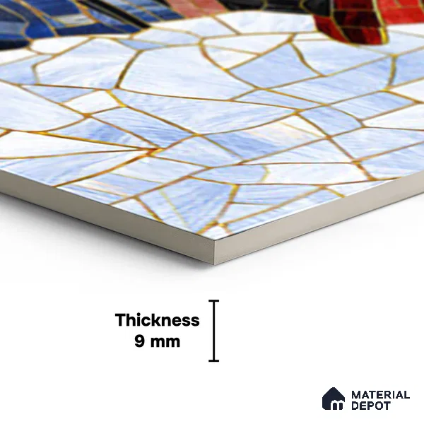 Faux Mosaic Mural Poster Wall Tile TL 07919 Trumpet Man 4 ft x 2 ft Vitrified Glossy Punch Finish - 9 mm | Suitable For Living Room, Bedroom & Office