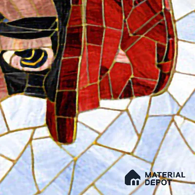 Faux Mosaic Mural Poster Wall Tile TL 07919 Trumpet Man 4 ft x 2 ft Vitrified Glossy Punch Finish - 9 mm | Suitable For Living Room, Bedroom & Office