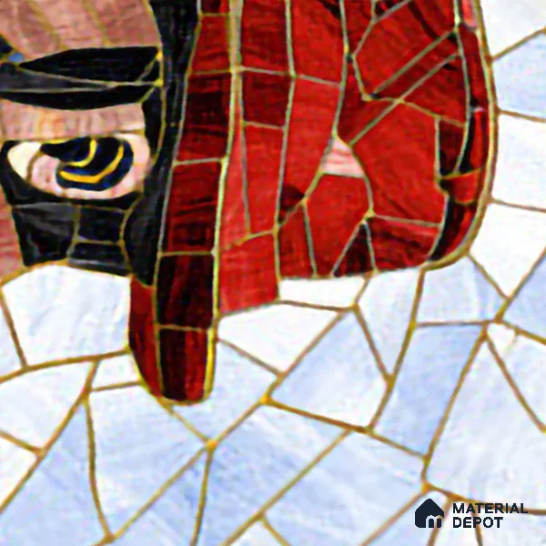 Faux Mosaic Mural Poster Wall Tile TL 07919 Trumpet Man 4 ft x 2 ft Vitrified Glossy Punch Finish - 9 mm | Suitable For Living Room, Bedroom & Office