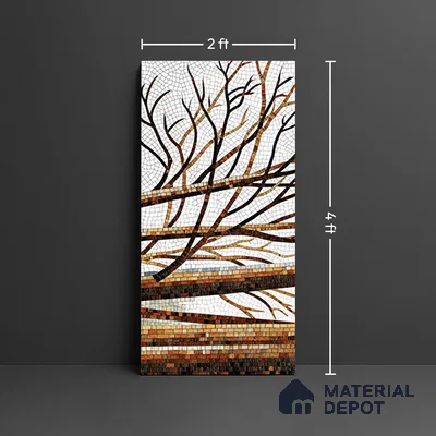 Faux Mosaic Mural Poster Wall Tile TL 07923 Autumn Trail 4 ft x 2 ft Vitrified Glossy Punch Finish - 9 mm | Suitable For Living Room, Bedroom & Office