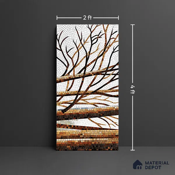Faux Mosaic Mural Poster Wall Tile TL 07923 Autumn Trail 4 ft x 2 ft Vitrified Glossy Punch Finish - 9 mm | Suitable For Living Room, Bedroom & Office