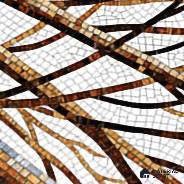 Faux Mosaic Mural Poster Wall Tile TL 07923 Autumn Trail 4 ft x 2 ft Vitrified Glossy Punch Finish - 9 mm | Suitable For Living Room, Bedroom & Office