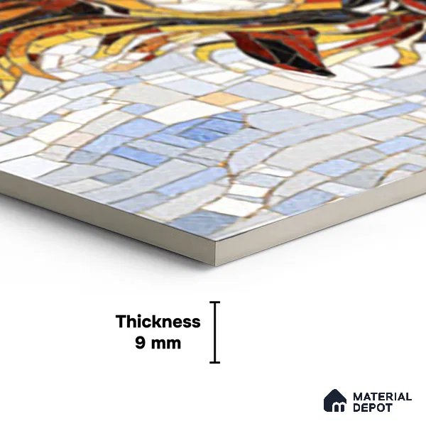 Faux Mosaic Mural Poster Wall Tile TL 07909 Racing Horse 4 ft x 2 ft Vitrified Glossy Punch Finish - 9 mm | Suitable For Living Room, Bedroom & Office