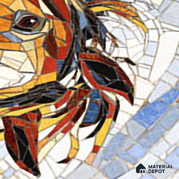 Faux Mosaic Mural Poster Wall Tile TL 07909 Racing Horse 4 ft x 2 ft Vitrified Glossy Punch Finish - 9 mm | Suitable For Living Room, Bedroom & Office