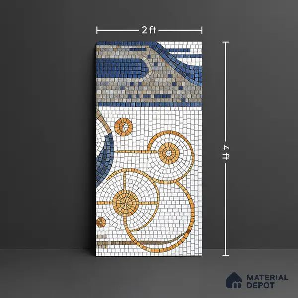 Faux Mosaic Mural Poster Wall Tile TL 07906 Urban Serenity 4 ft x 2 ft Vitrified Glossy Punch Finish - 9 mm | Suitable For Living Room, Bedroom & Office