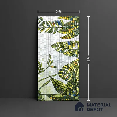 Faux Mosaic Mural Poster Wall Tile TL 07921 Rainforest 4 ft x 2 ft Vitrified Glossy Punch Finish - 9 mm | Suitable For Living Room, Bedroom & Office