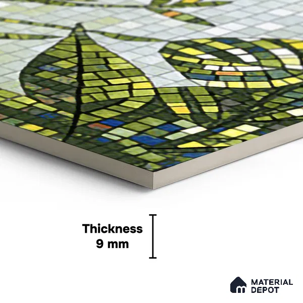 Faux Mosaic Mural Poster Wall Tile TL 07921 Rainforest 4 ft x 2 ft Vitrified Glossy Punch Finish - 9 mm | Suitable For Living Room, Bedroom & Office