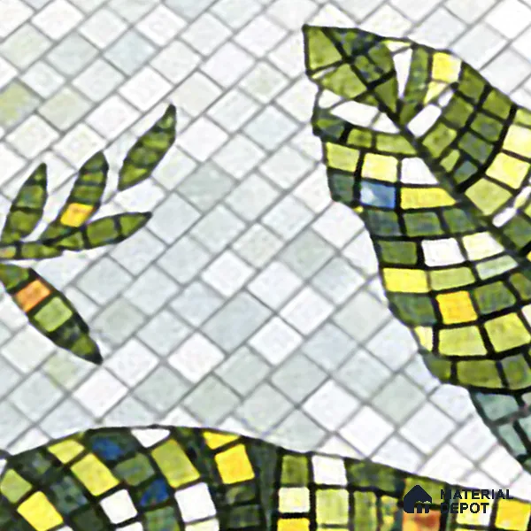 Faux Mosaic Mural Poster Wall Tile TL 07921 Rainforest 4 ft x 2 ft Vitrified Glossy Punch Finish - 9 mm | Suitable For Living Room, Bedroom & Office