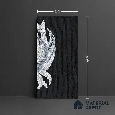 Faux Mosaic Mural Poster Wall Tile TL 07905 Midnight Masque 4 ft x 2 ft Vitrified Glossy Punch Finish - 9 mm | Suitable For Living Room, Bedroom & Office