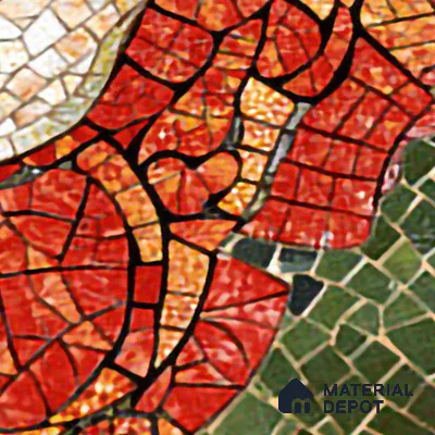 Faux Mosaic Mural Poster Wall Tile TL 07912 Lady Rose 4 ft x 2 ft Vitrified Glossy Punch Finish - 9 mm | Suitable For Living Room, Bedroom & Office