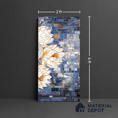 Faux Mosaic Mural Poster Wall Tile TL 07927 Elegant Swan 4 ft x 2 ft Vitrified Glossy Punch Finish - 9 mm | Suitable For Living Room, Bedroom & Office