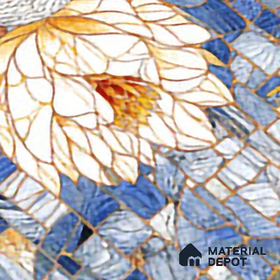 Faux Mosaic Mural Poster Wall Tile TL 07927 Elegant Swan 4 ft x 2 ft Vitrified Glossy Punch Finish - 9 mm | Suitable For Living Room, Bedroom & Office