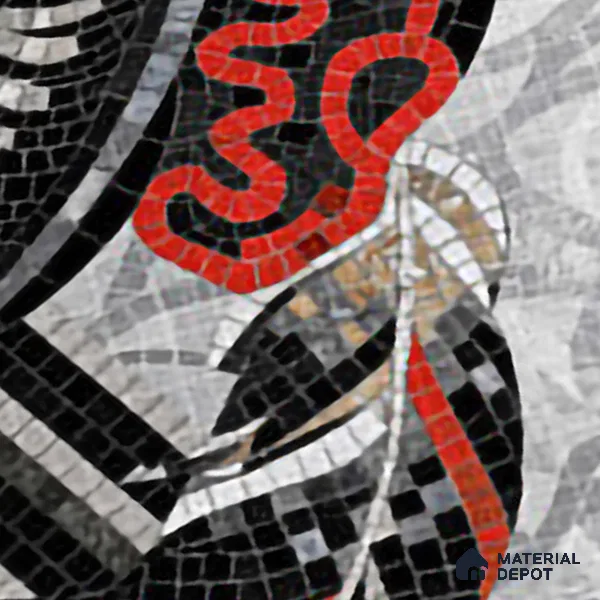 Faux Mosaic Mural Poster Wall Tile TL 07904 Madam Mosaic 4 ft x 2 ft Vitrified Glossy Punch Finish - 9 mm | Suitable For Living Room, Bedroom & Office