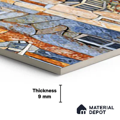 Faux Mosaic Mural Poster Wall Tile TL 07924 Rowboat City 4 ft x 2 ft Vitrified Glossy Punch Finish - 9 mm | Suitable For Living Room, Bedroom & Office