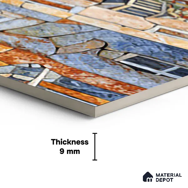Faux Mosaic Mural Poster Wall Tile TL 07924 Rowboat City 4 ft x 2 ft Vitrified Glossy Punch Finish - 9 mm | Suitable For Living Room, Bedroom & Office