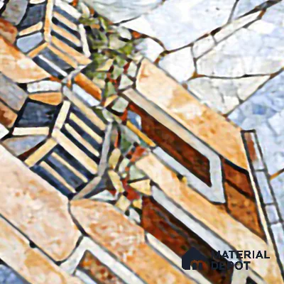 Faux Mosaic Mural Poster Wall Tile TL 07924 Rowboat City 4 ft x 2 ft Vitrified Glossy Punch Finish - 9 mm | Suitable For Living Room, Bedroom & Office