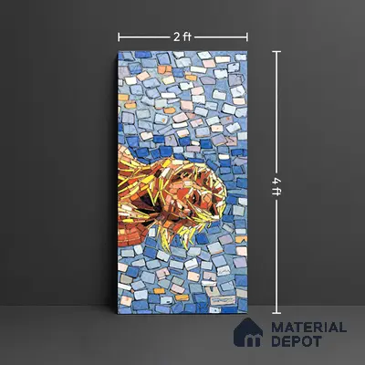 Faux Mosaic Mural Poster Wall Tile TL 07916 Galloping Girl 4 ft x 2 ft Vitrified Glossy Punch Finish - 9 mm | Suitable For Living Room, Bedroom & Office