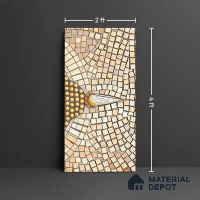 Faux Mosaic Mural Poster Wall Tile TL 07913 Lord Buddha 4 ft x 2 ft Vitrified Glossy Punch Finish - 9 mm | Suitable For Living Room, Bedroom & Office