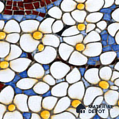 Faux Mosaic Mural Poster Wall Tile TL 07918 White Tree 4 ft x 2 ft Vitrified Glossy Punch Finish - 9 mm | Suitable For Living Room, Bedroom & Office
