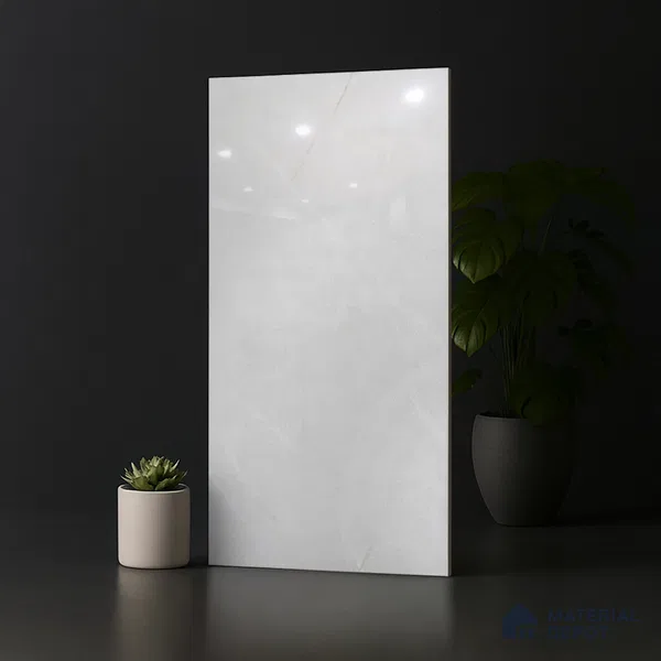Marble Wall & Floor Tile TL 10291 B Rolex White 4 ft x 2 ft PGVT Vitrified Glossy Finish - 9 mm Suitable For Living Room, Bedroom, Kitchen